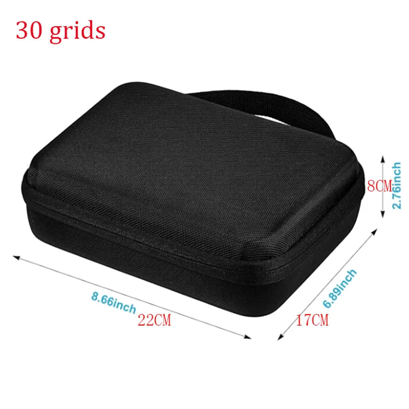 boîtes rangement réfrigérateur 30 emplacements flacons insuline mousse texturée noir bleu utilitaire