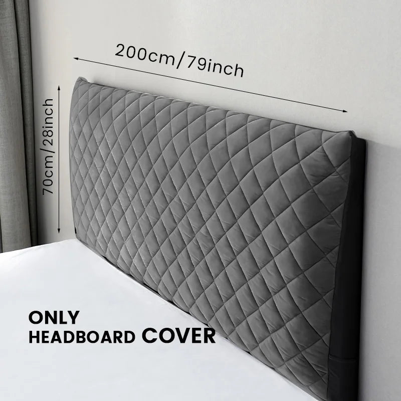 housse tête lit grise quiltée épaisse douce protection textile moderne chambre confort