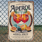 plaque publicitaire aperol vintage métal gris texture brossée 20x30cm suspension rétro cocktail