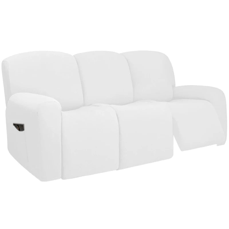 housse canapé inclinable fauteuil polyester lavable moderne élastique gris foncé doux poche rangement summer