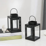 lanterne moderne transparente noire anneaux métalliques bougie extérieure décoration maison suspendueextérieur