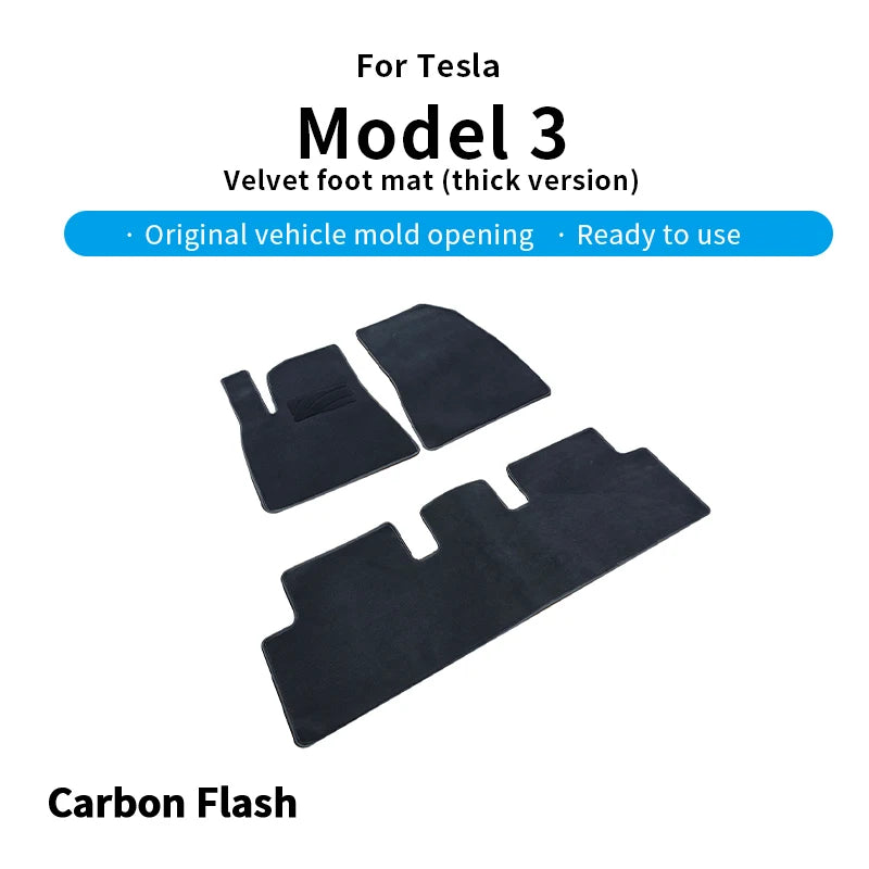 tapis sol velours épais noir moderne voiture sans fixation invisible