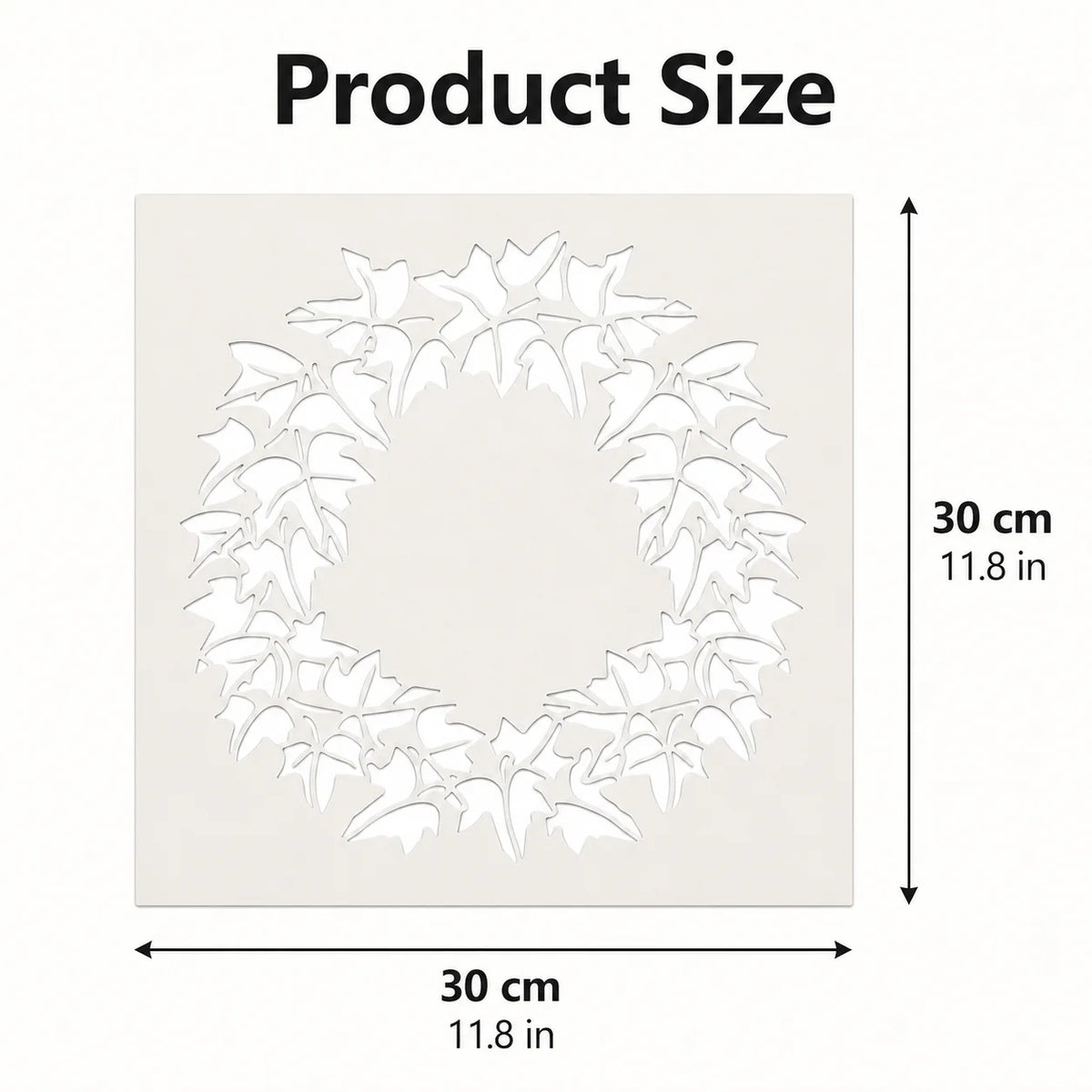 feuilles lierre blanches moderne guirlande réutilisable 30cm 30cm décoration peinture tissu toile artisanat