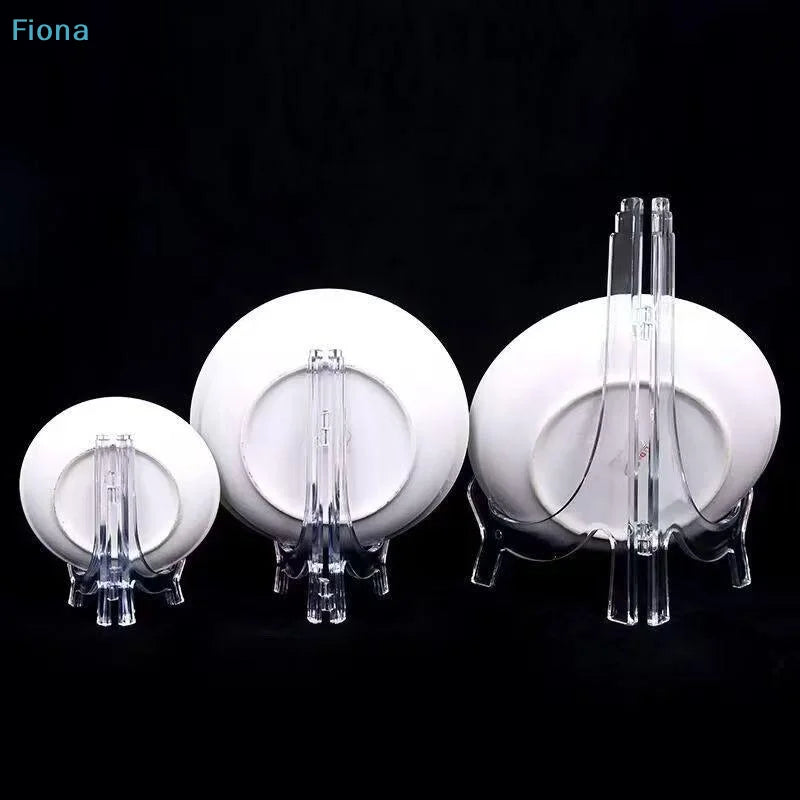 présentoir pliable transparent support assiettes clips moderne rangement domestique transparent sans motif plastique