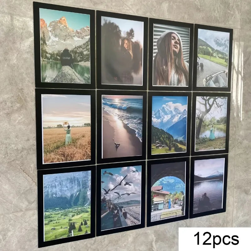 cadres photo modernes adhésifs transparents photos noir a5 a6 mur maison