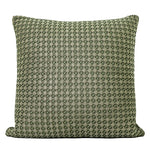 housse coussin vert olive motif géométrique contemporain polyester respectueux environnement coussin