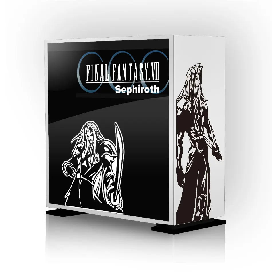 autocollants graphiques final fantasy vii cloud sephiroth tifa vincent boitier pc noir blanc