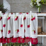 rideau fleuri transparent décoration intérieure blanc rouge vert clips inclusion pastorale