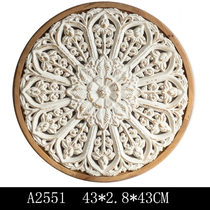 décoration murale bois blanc motif floral relief vintage bohème rustique tasse fleurs séchées bougie