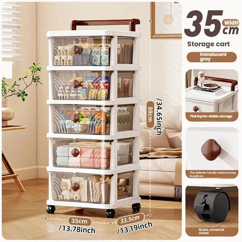 meuble rangement tiroirs roues blanc moderne rayures grises