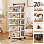 meuble rangement tiroirs roues blanc moderne rayures grises