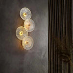 applique murale led contemporaine transparente dorée rayonnante 20x20cm 32x62cm 32x92cm