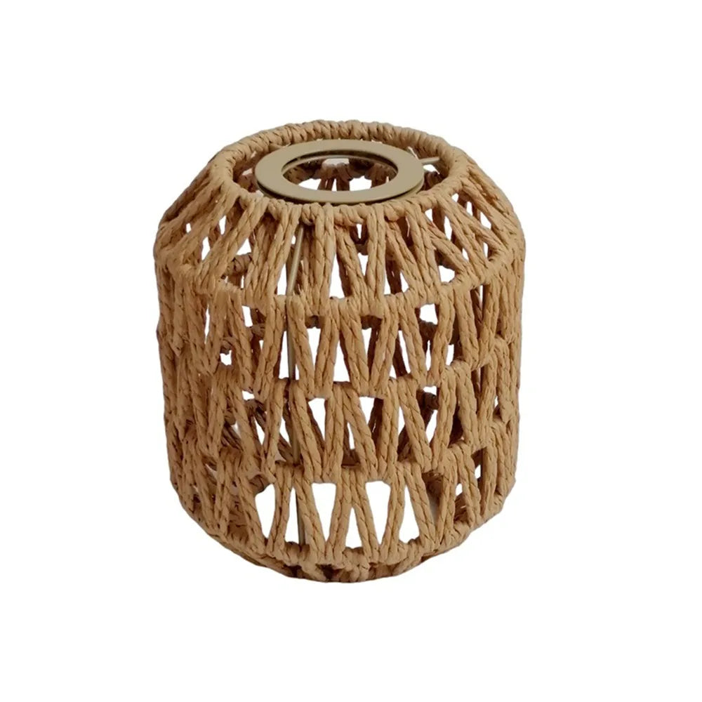 lampe suspendue tressée naturelle moderne rustique 13cm largeur anneau métallique déco maison