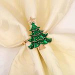 porte serviettes sapin noël étoile brillant festif vert or argentDecorationNoelServiettesCouvertsElégant