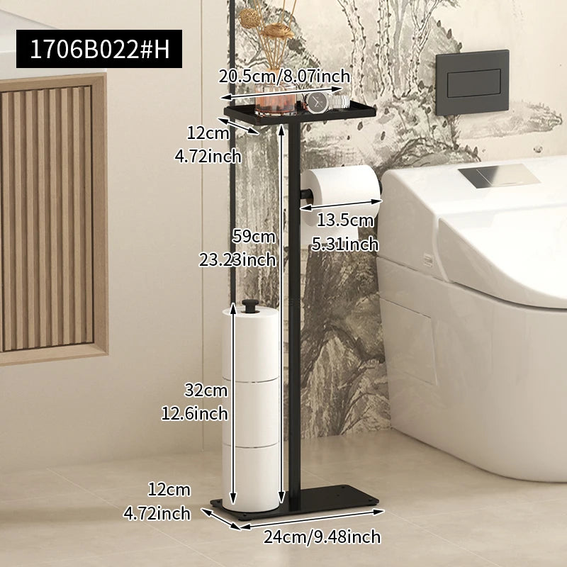 support papier toilette moderne or noir blanc imperméable salle bain multifonctionnel rangement téléphone tringle