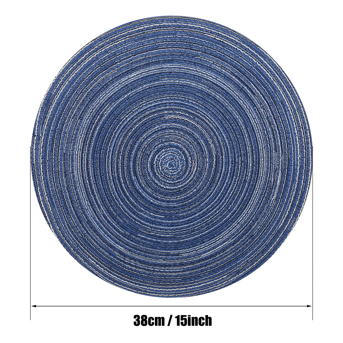 tapis table tissés main moderne rayures concentriques bleu marine beige gris vert orange respectueux