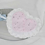 serviette table rose étoiles grise dentelée bordure blanche décorative romantique