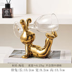 support verre contemporain argenté sculpture humaine verre transparent vaisselle céramique