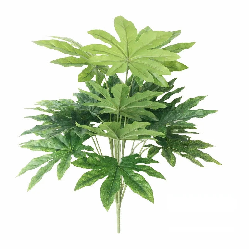 plantes artificielles vertes extérieures décoration jardin feuilles naturelles modernes tringle fixations textures variées