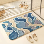 tapis bain moderne motifs géométriques multicolores doux antidérapant polyester salle bain maison