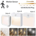 lampe nuit capteur mouvement blanc moderne ajustable auto toujours on chambre couloir éclairage économique