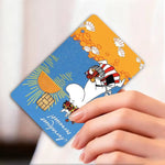 autocollants dessin animé moomins riviera carte bancaire réutilisable waterproof orange illustration classique