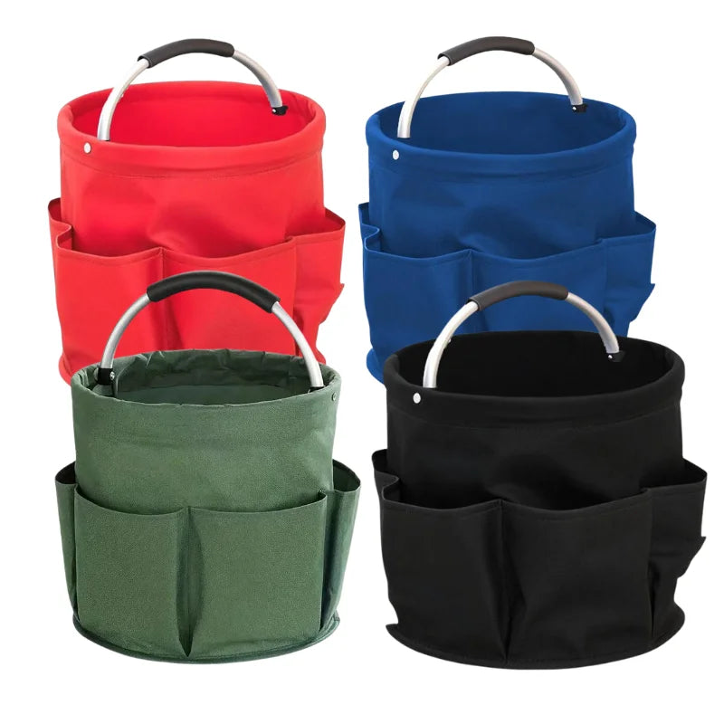 sac pliable multi poches grande capacité vert rouge bleu noir poches extérieures poignées métalliques