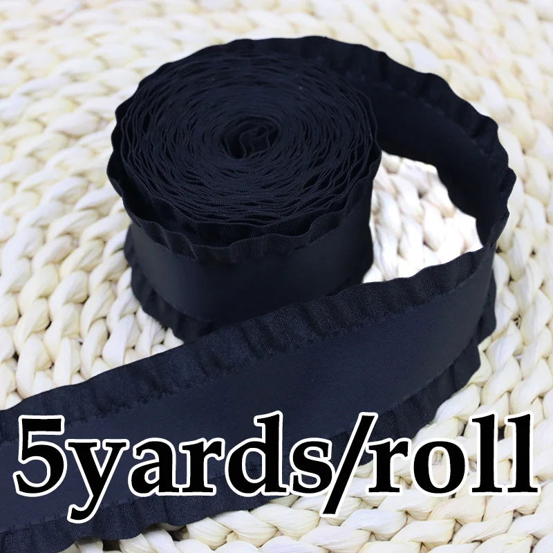 ruban satin rose clair bord frangé yards élégant déco opacité double face