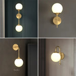 lampe murale moderne or cuivre led sphérique éclairage quotidien minimaliste fixée