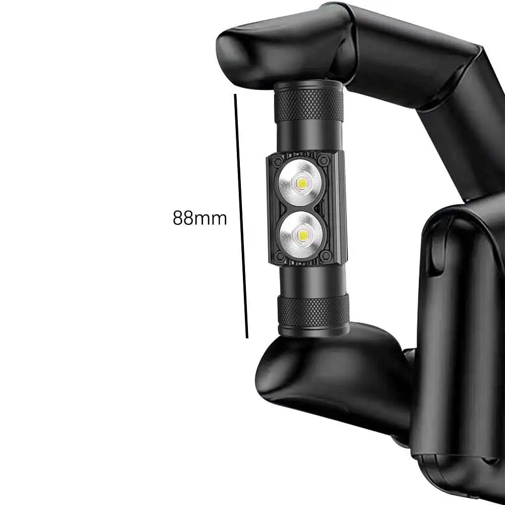 lampe frontale led rechargeable usb camping chasse fishing 180 degres bande elastique