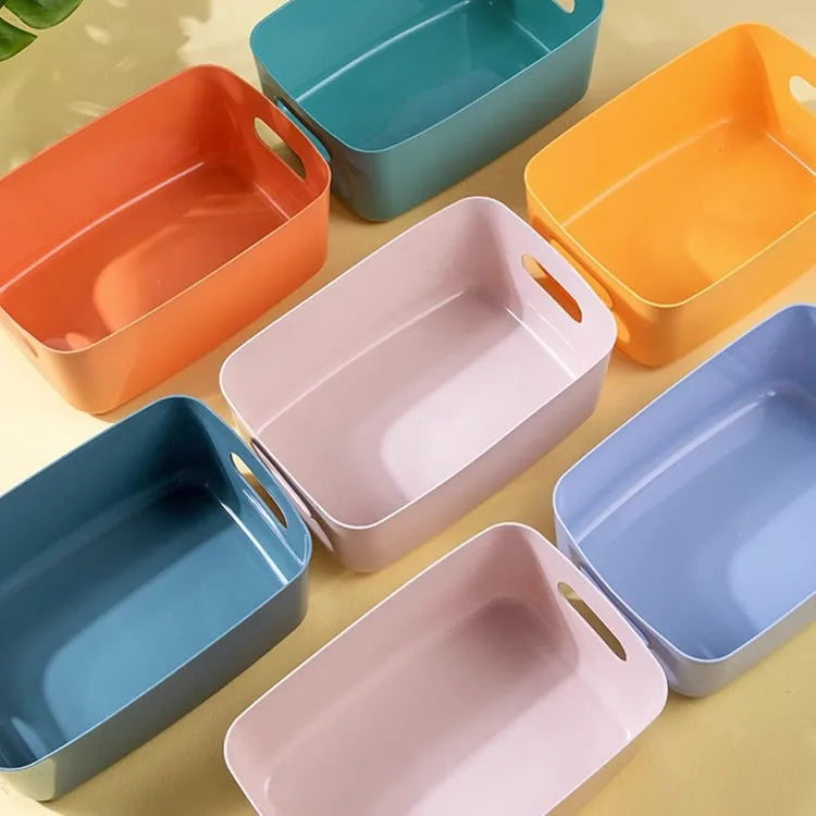 boîtes rangement réutilisables orange bleu rose gris modernes poignées