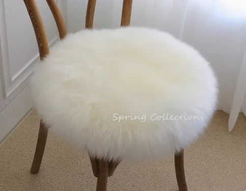 coussin chaise rond laine mouton fourrure épaisse doux confortable siège moderne