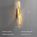lampe murale moderne or blanc cassé cristal translucide dimmable luxueux