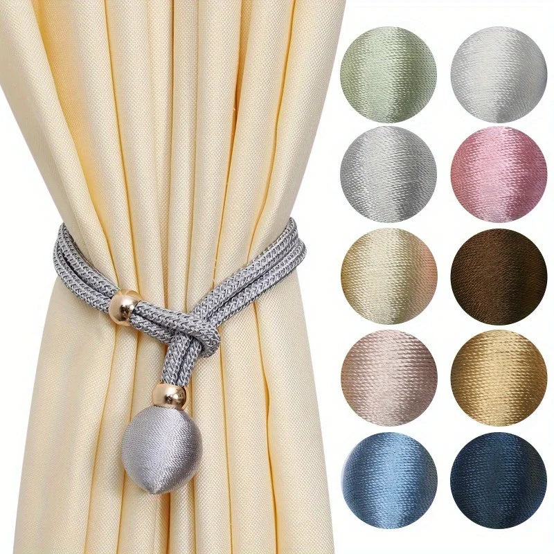 attaches rideaux décoratives polyester tressure élégantes couleurs variées fixations rideaux elastiques
