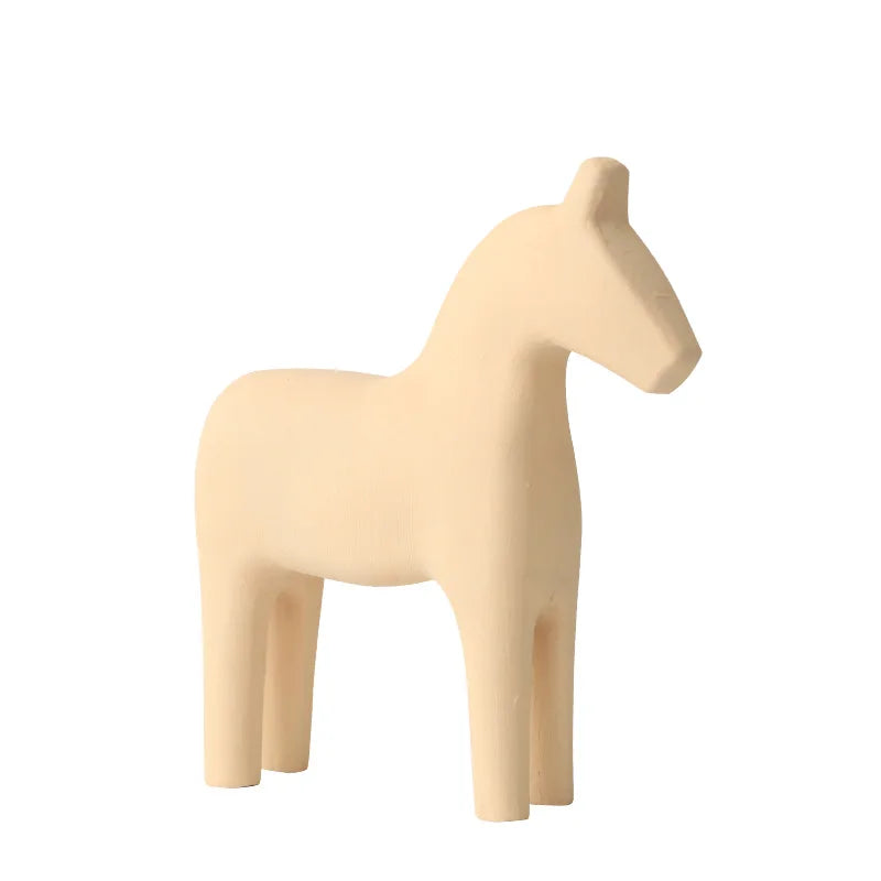 décorations maison figurines chevaux bois couleur marron rouille minimaliste moderne figurines chevaux vert forêt