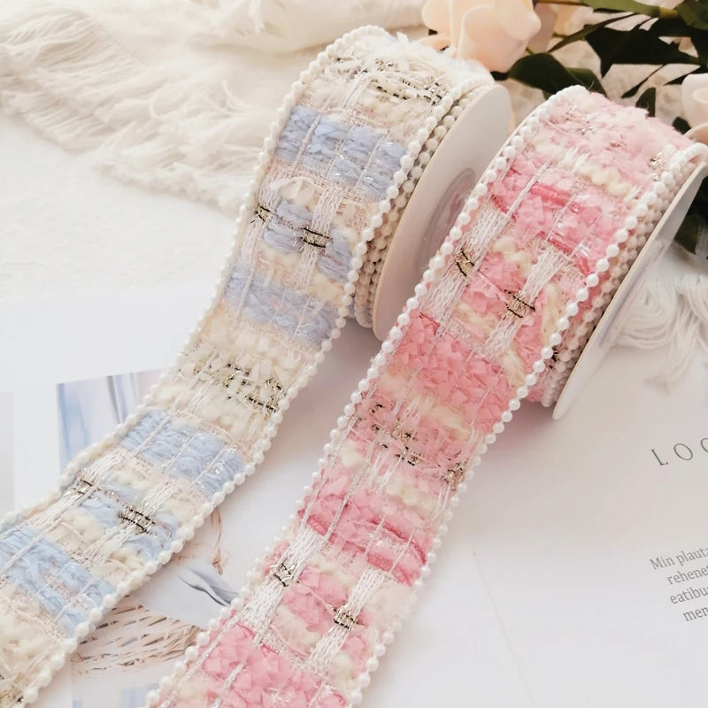 rubans tissés patchwork couleur unie vintage chic cheveux accessoires diy noeuds dorésOpaque