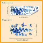 sticker decoratif fleurs papillons rouge rose violet bleu adhesif mur fenetre art floral