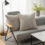 housses coussin texturées polyester géométrique moderne bohème gris beige respectueux environnement opaques