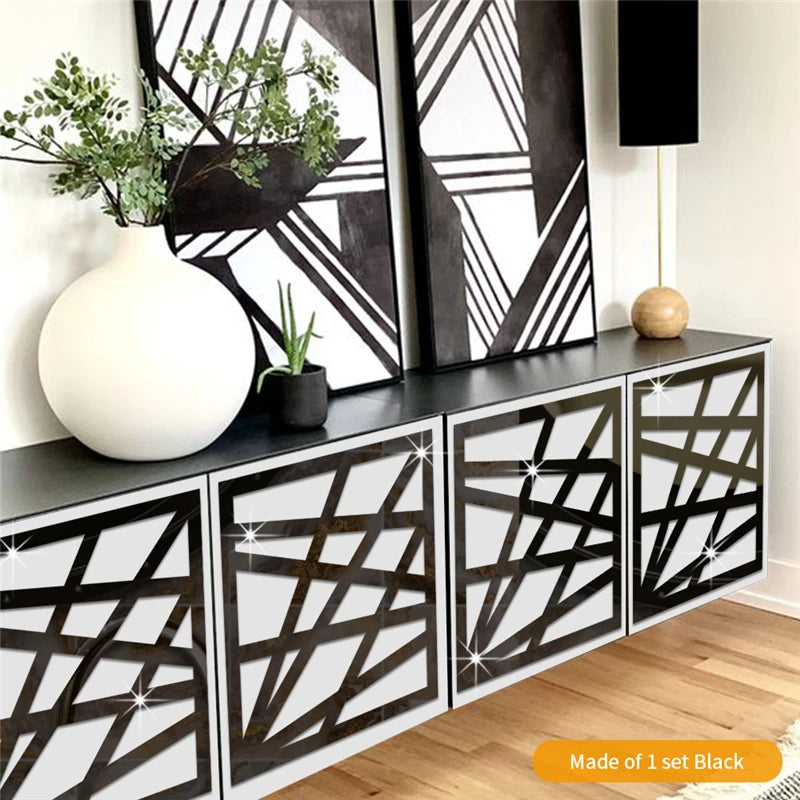 panneaux décoratifs muraux or marron noir argent abstraits géométriques modernes 15cm 20cm 27cm