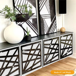 panneaux décoratifs muraux or marron noir argent abstraits géométriques modernes 15cm 20cm 27cm