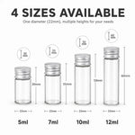 mini bouteilles verre transparentes couvercles aluminium conteneurs minimalistes pots épices rangement bijoux 5ml 7ml