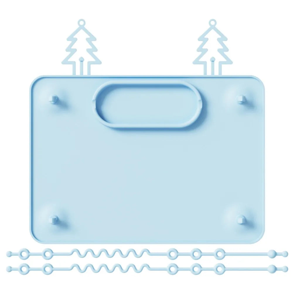 tapis d'activité bébé silicone anti dérapant ventouses jouets compartiments moderne minimaliste