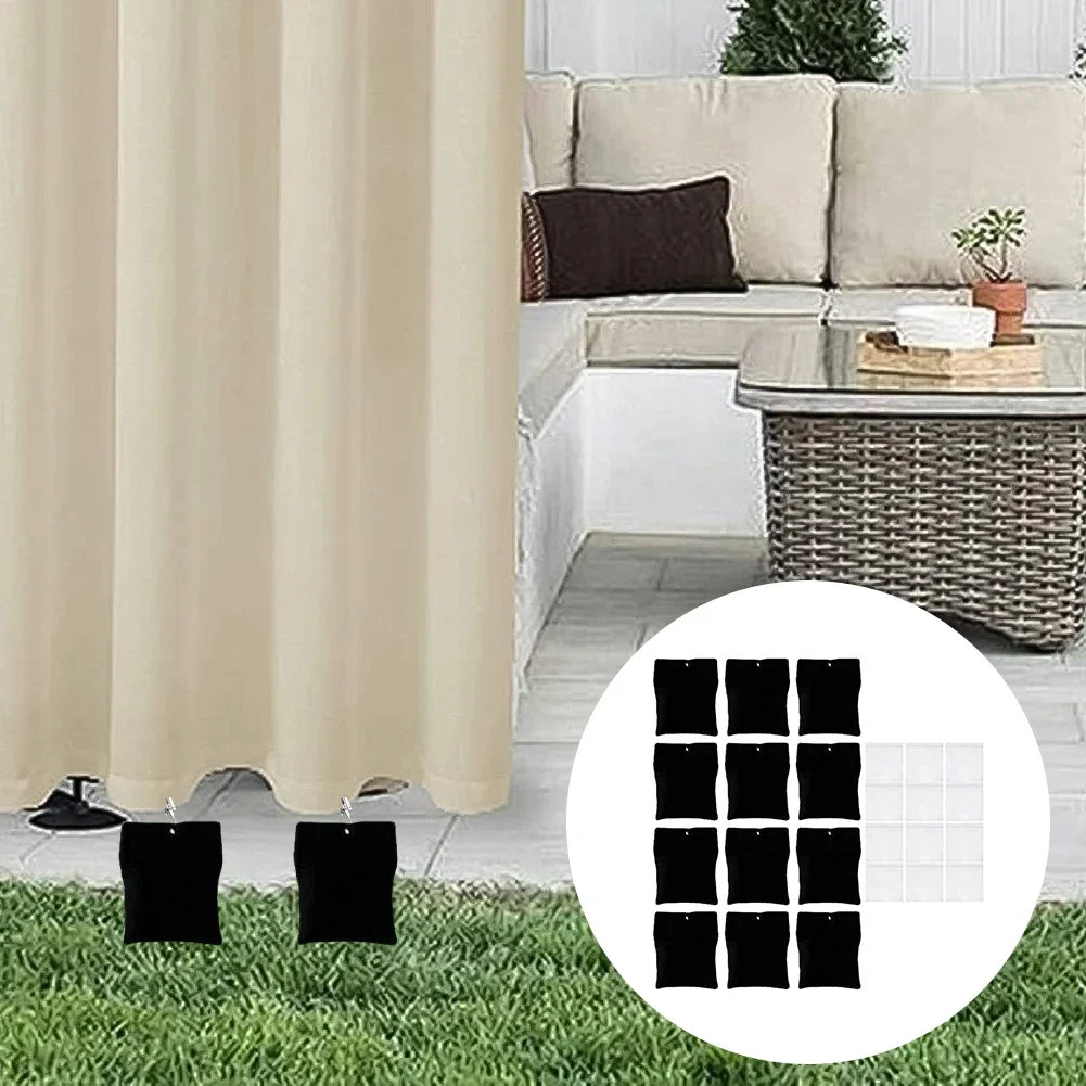 rideaux exterieur sacs noirs filtres blancs pinces linge accessoires pergola decorationextérieur opaquesemitransparent