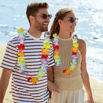 guirlande fleurs artificielles multicolores extérieur decoration anniversaire mariage festif maison rouges oranges jaunes