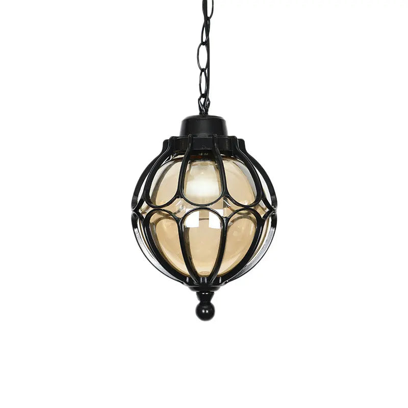 lampe suspendue vintage bronze transparente rétro ajourée chaîne ajustable 220v e27