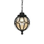 lampe suspendue vintage bronze transparente rétro ajourée chaîne ajustable 220v e27