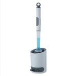 brosse wc moderne poils noirs support mural blanc bleu noir adhésif poignée détachable bouchon
