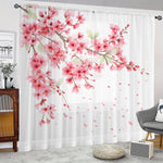 rideau moderne fleurs cerisier transparent blanc rose vert polyester chambre salon
