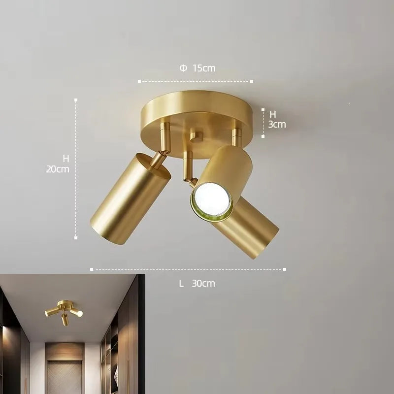 Spot LED moderne or noir conique montage surface deux sources lumineuses