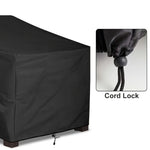 housse protection meuble extérieur noir durable imperméable chaise fauteuil plage moderne fixe cord lock